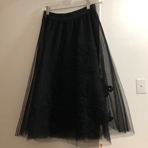 COPY - Black Fleurs Du Nuit Maeve tulle skirt